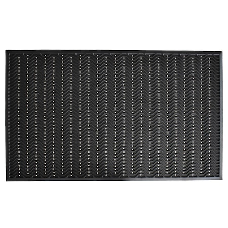 Calloway Mills 3 x 5 ft. True Step Wave Rubber Rectangular Doormat, Black 102713660
